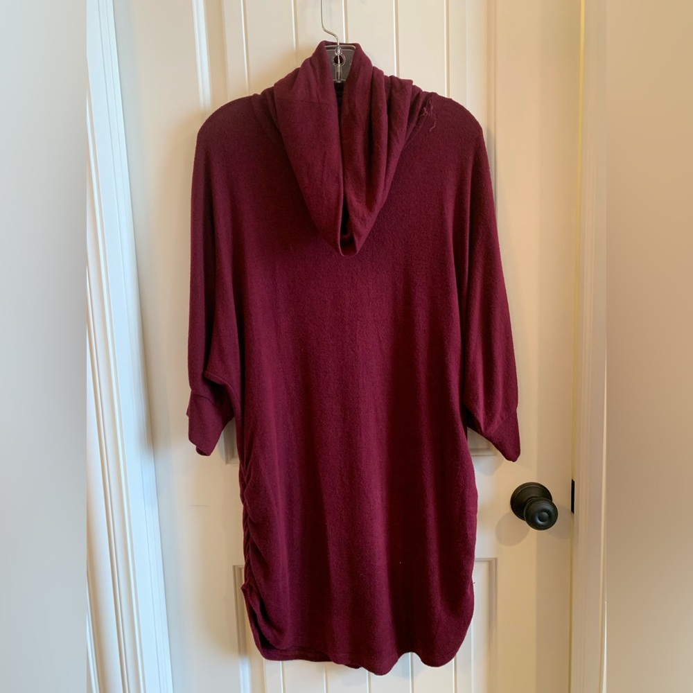 Pink Rose, Woman’s, Red, Turtle/Cowl Neck, Long Tunic Sweater, 3/4 Sleeve, 1X